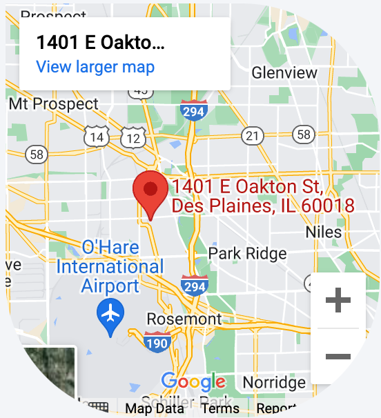 Google Map of Des Plaines, IL